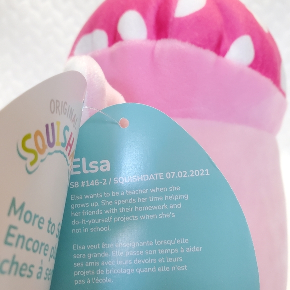 Elsa Squishmallow Pink Mushroom Lamb 8 Inch BNWT Boxlunch Exclusive Plush Toy - Picture 3 of 7